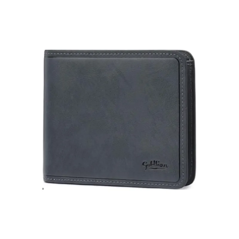 GOLDLION Cow Leather Wallet Women's Gray-1