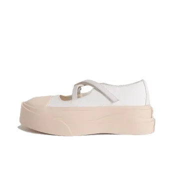 MARCHE STUDIOS Height Increasing Wear Resistant Slip Resistant Low Top Canvas Shoes Women's White