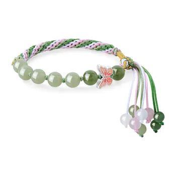 Lao Feng Xiang Hetian Jade Bracelets Green Jade Women's
