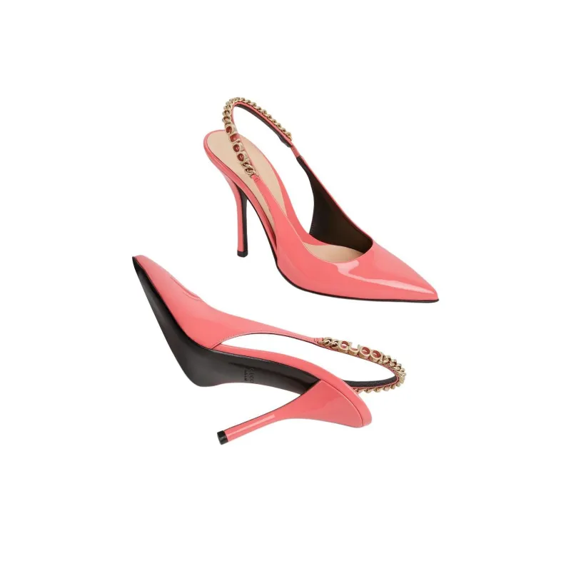 GUCCI Signoria Slim Heel High Heels 10.5cm Women's Pink-5
