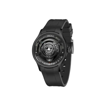 OBLVLO Solar Collection Automatic Mechanical Movement Rubber Strap Men's Watches Black Dial