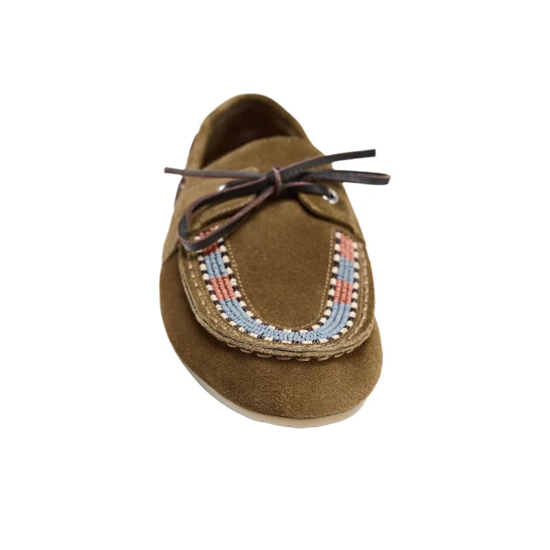 ZARA Boat Shoes Women's Khaki Green-2