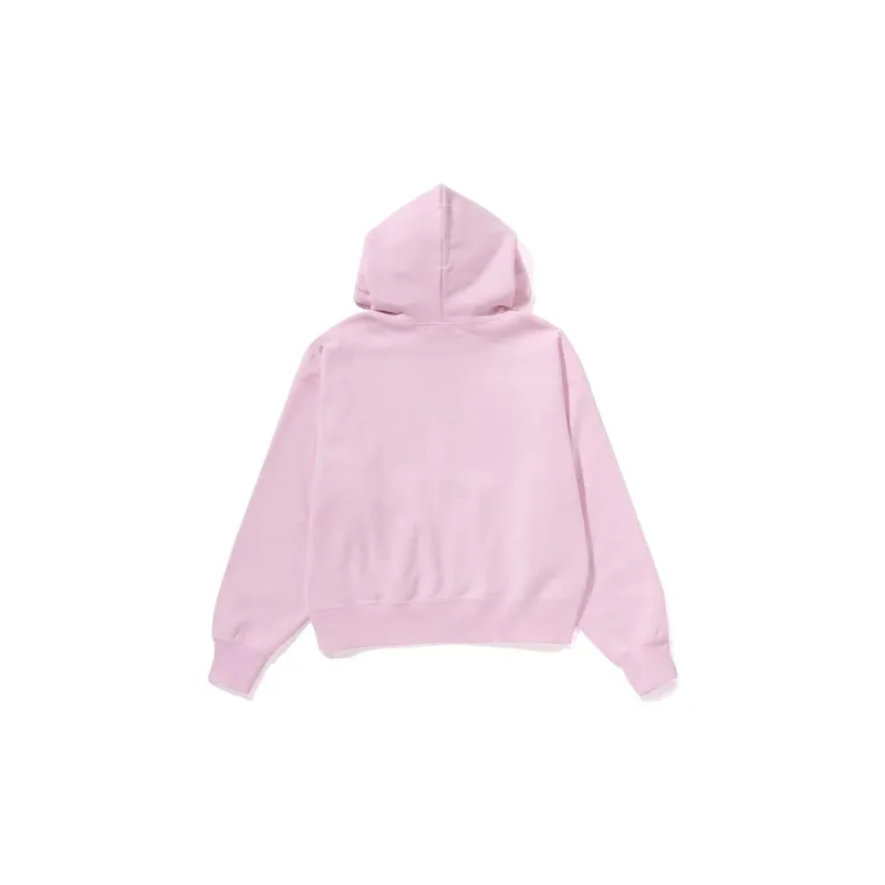 Bape Women's Abc Camo Crystal Logo Wide Zip Hoodie Pink-5