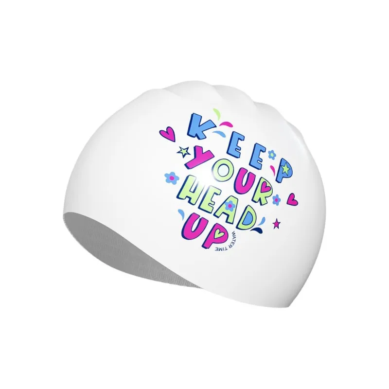 Watertime Swimming Caps Silicone Swim Women's 25*20cm White-0