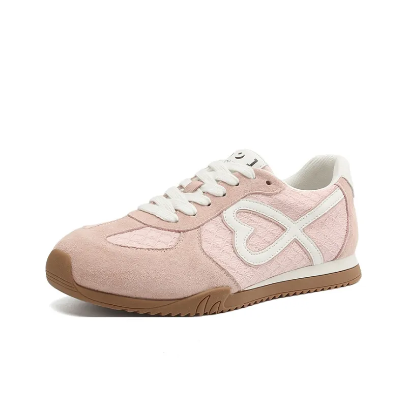 JOSINY Spring Versatile Sporty Style Soft-Sole Skateboard Shoes Fashion Lightweight Casual Shoes Women's Light Pink-2
