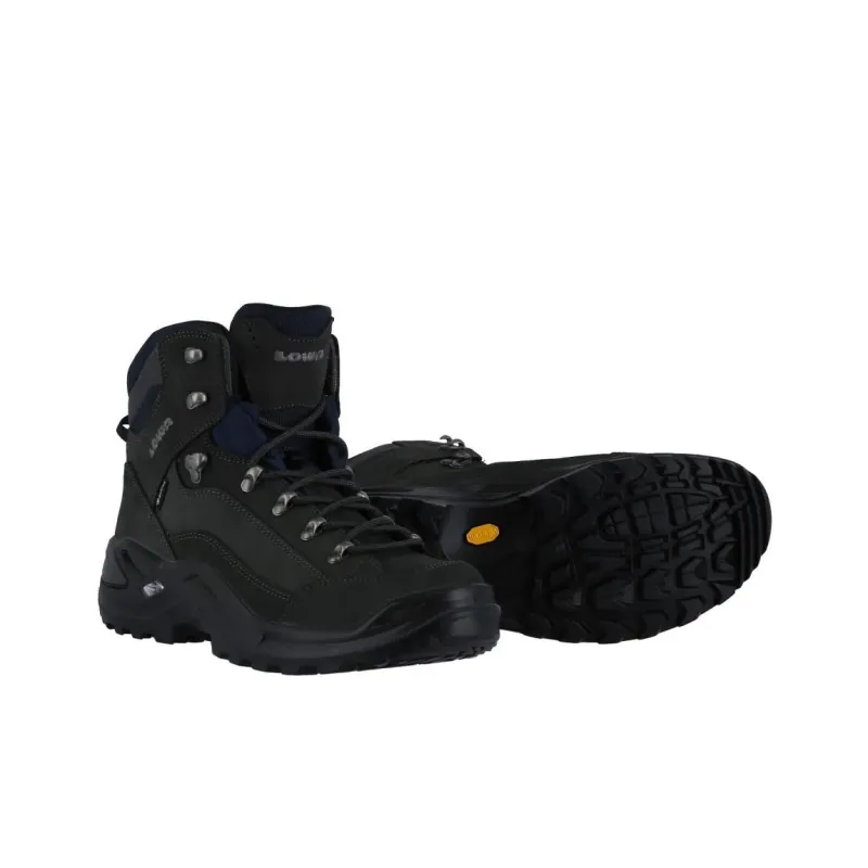 Lowa Renegade Anti Slip And Wear Resistant Water Resistant High Top Outdoor Shoes Men's Dark Gray-3