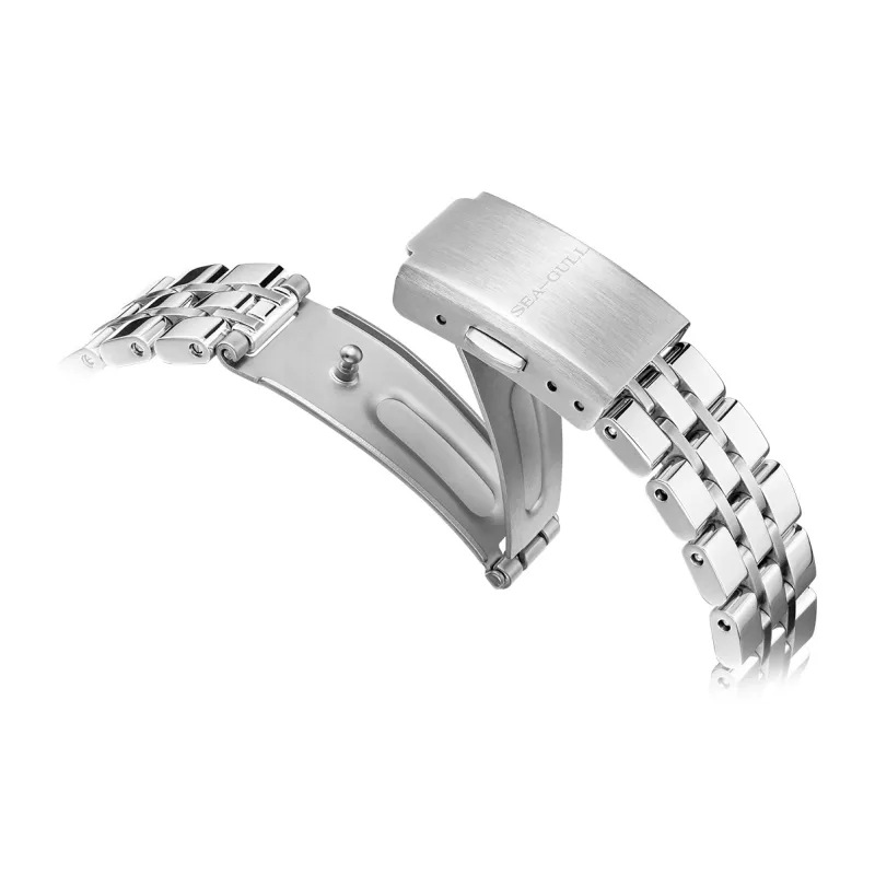 Sea Gull National Glacier Automatic Mechanical Movement Steel Strap Watch Women's Watch Silver Dial-3