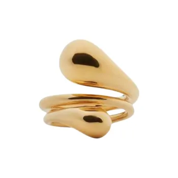 Bottega Veneta 18K Gold Plated, Sterling Silver, Red Agate Rings Women's Gold