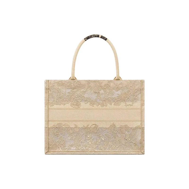 DIOR BookTote Cotton Tote Bag, Shopping Bag, Handbag Women's Beige-2