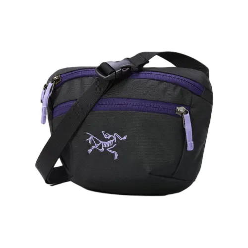 Arcteryx Mantis Polyester One Shoulder Crossbody Fanny Pack Unisex Black & Purple