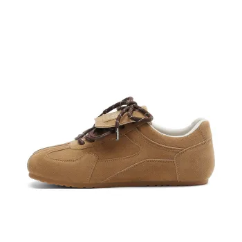 JOSINY Vintage Versatile Fashion Soft Sole Skateboard Shoes Fashion Lightweight Casual Shoes Women's Khaki