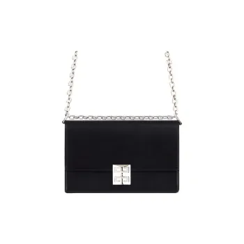 Givenchy Smooth Cow Leather Box Bag Crossbody Shoulder Bag Medium Size Women's Black