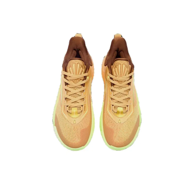 Anta KAI 1 SPEED Shock Absorbers With Slip Resistant Features Low Top Basketball Shoes Men's Brown Orange Yellow-2
