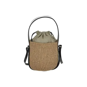 Chloe Woody Paper Bucket Bags One Shoulder Handbags Women's Light Umber