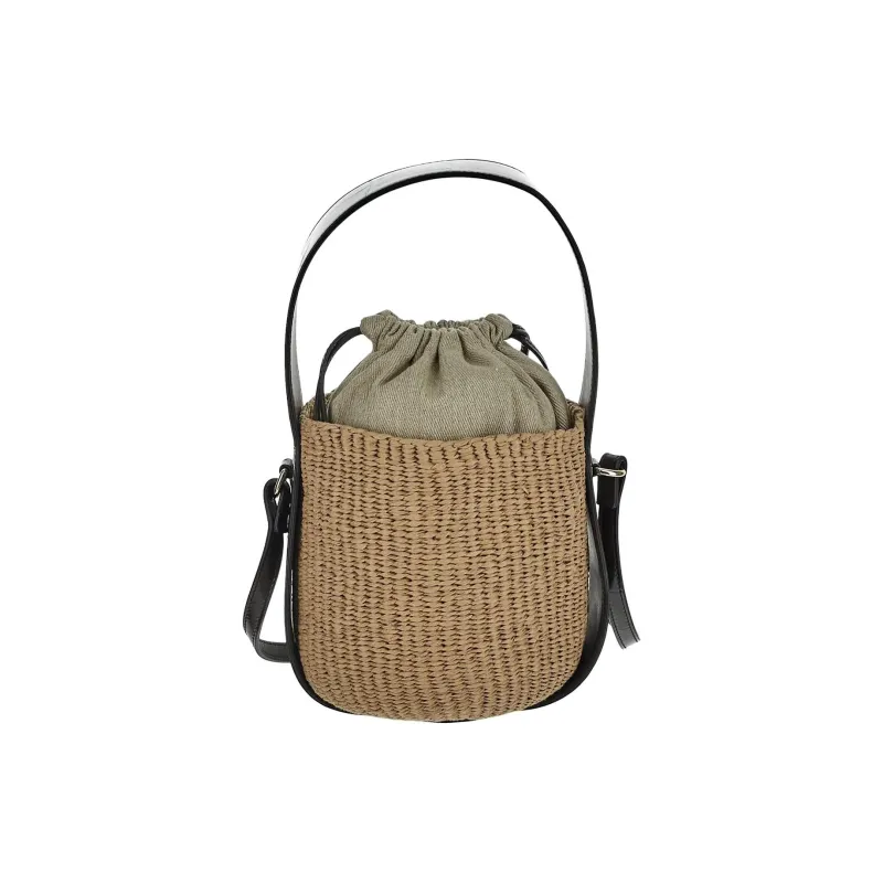 Chloe Woody Paper Bucket Bags One Shoulder Handbags Women's Light Umber-0