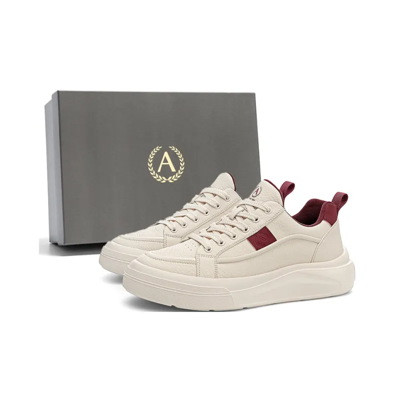 AOKANG Air Force One Series Skateboard Shoes Men Low Top Beige Green, White Red-7