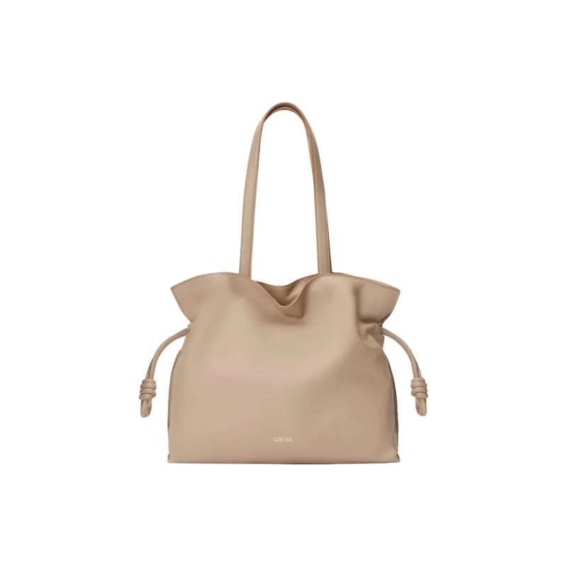 LOEWE Flamenco Napa Calf Leather Clutch Large Size Women's Sand-3