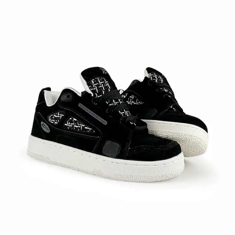 Rongchuan Low-Top Skateboard Shoes Unisex Black-3