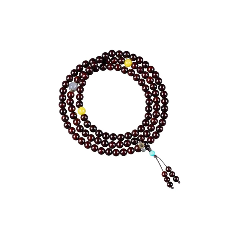 FANGYUANXIAOFU Small Leaf Red Sandalwood Bracelets Unisex-11
