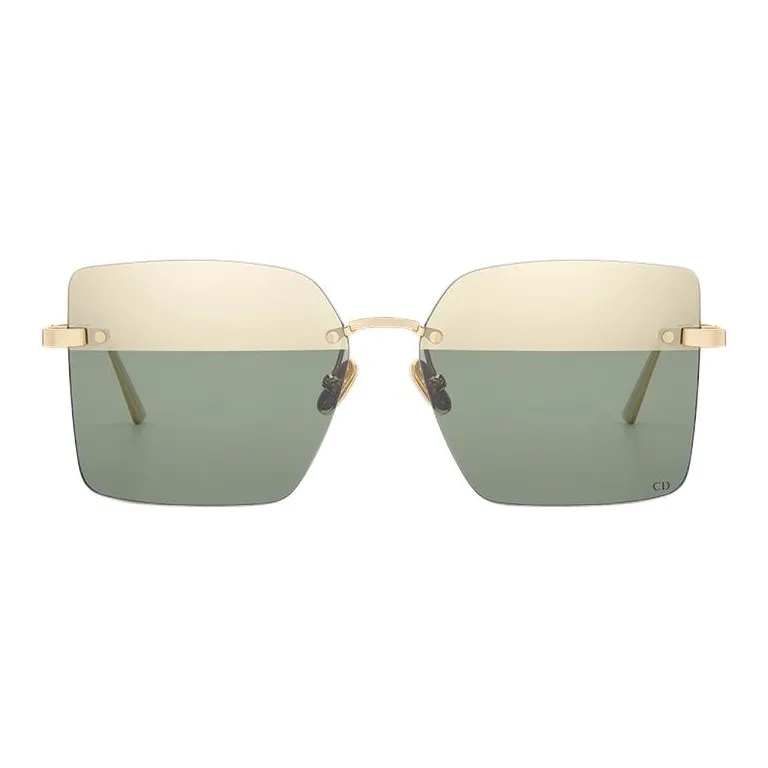 DIOR Metal Irregular Shape Sunglasses Women's Gold-1