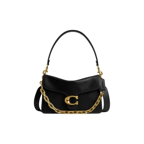 COACH ChainSouth Cow Leather Portable Crossbody Bag, Shoulder Bag Medium Size Women's Black