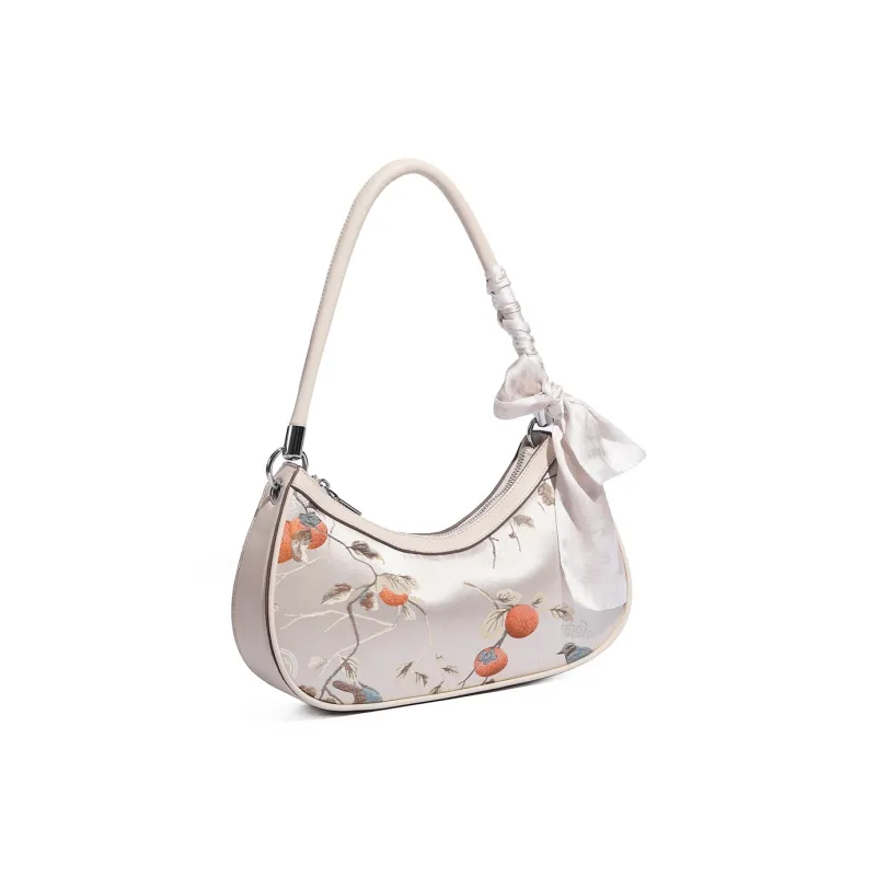 MISS GAIL Synthetic Leather Shoulder Bag Women's Ecru-5