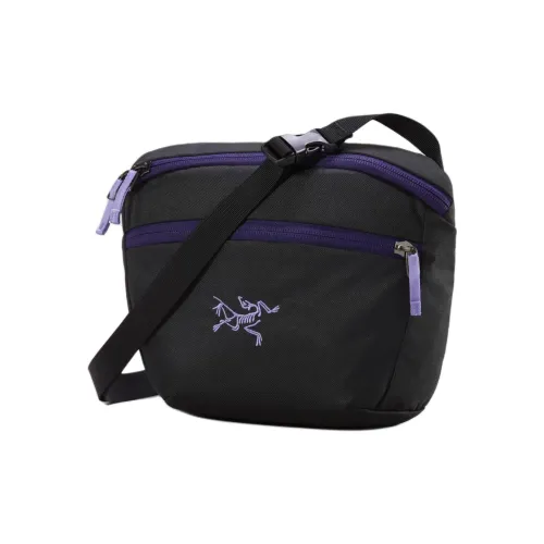 Arcteryx Mantis 2 Polyester One Shoulder Crossbody Fanny Pack Large Size Unisex Black & Purple