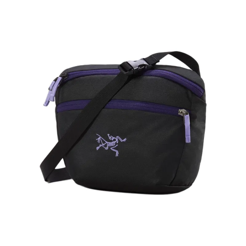Arcteryx Mantis 2 Polyester One Shoulder Crossbody Fanny Pack Large Size Unisex Black & Purple-0