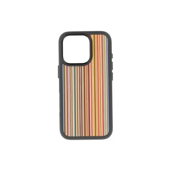 Paul Smith Calfskin/Polycarbonate/Microfiber/Magnet Material Iconic Stripes Phone Cases Compatible With IPhone 16 Pro