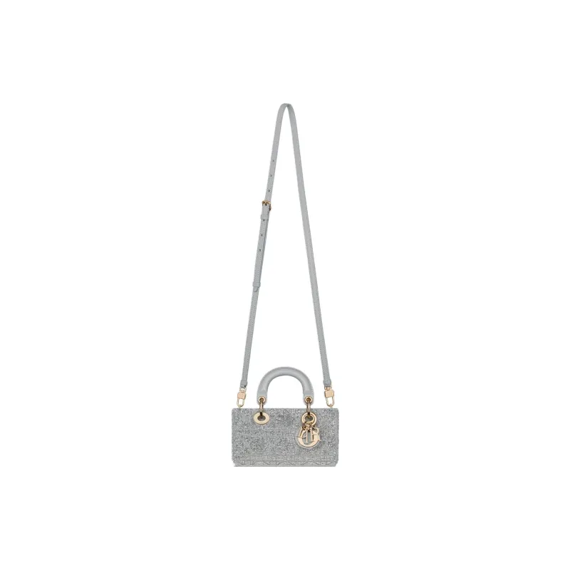 DIOR Lady D JOY Cotton Shoulder Bag, Crossbody Bag, Handbag Mini Women's Gray-1
