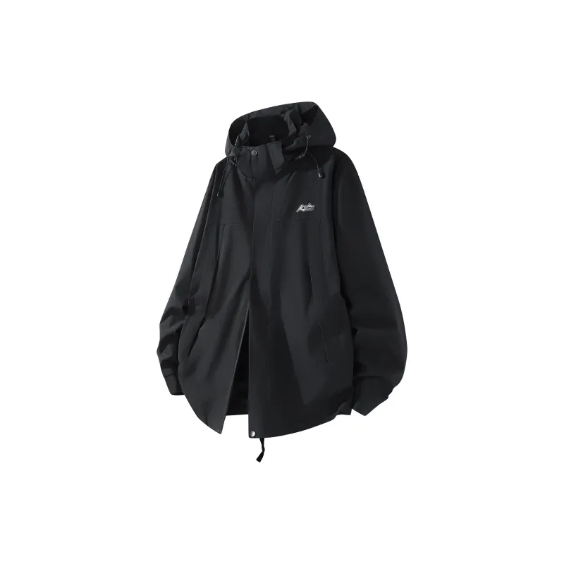 Kepu Waterproof And Windproof To Keep Warm Windbreaker Jacket Unisex Black-0