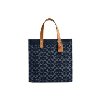 COACH Field Fabric Tote Bag Shopping Bag Shoulder Bag Crossbody Bag Large Size Women's Denim Blue