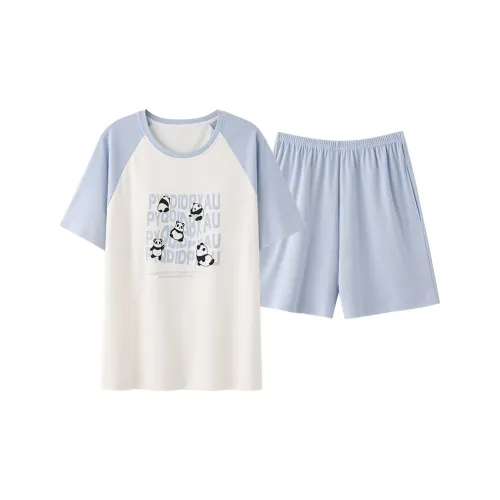 Shivs Pajama Set Women's Blue White
