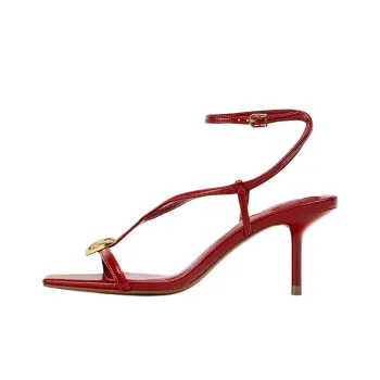 ZARA Strap Sandals 7.5cm Women's Red