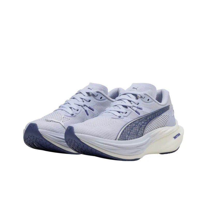 PUMA Deviate NITRO 3 Shock Absorbers With Slip Resistant Features Low Top Running Shoes Women's Gray Blue-2