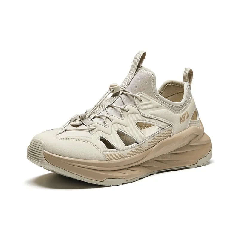 Anta Forest Exploration Slip Resistant Breathable Abrasion Resistant River Trekking Shoes Men's Beige-1