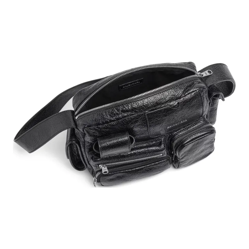 Balenciaga Lambskin Camera Bag, Crossbody Bag, Shoulder Bag Men's Black-4