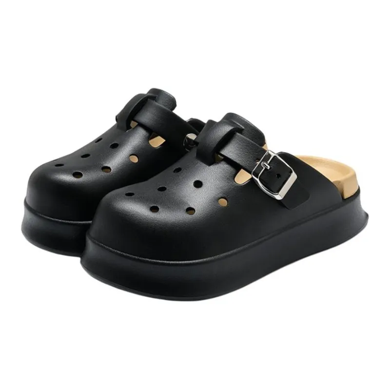 Yu Pu Vintage Slip Resistant Breathable Eva Clogs Slip on Mules Platform Closed Toe, Slippers-5