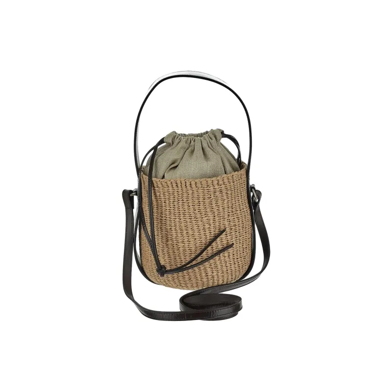 Chloe Woody Paper Bucket Bags One Shoulder Handbags Women's Light Umber-1