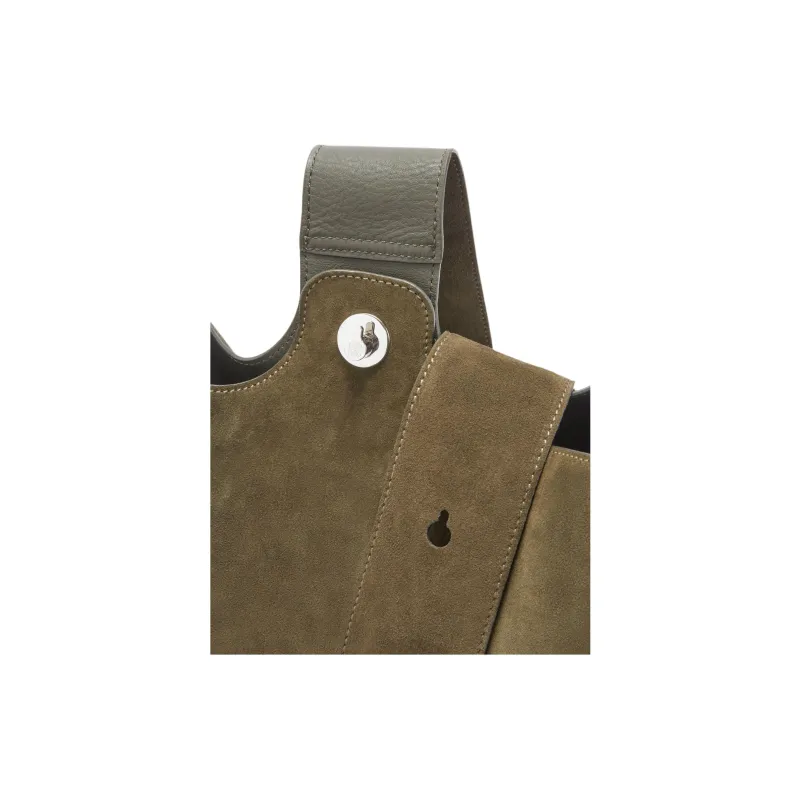 LOEWE Pebble Bucket Suede Bucket Bags Crossbody Bag Shoulder Bag Medium Size Women's Black Olive-6