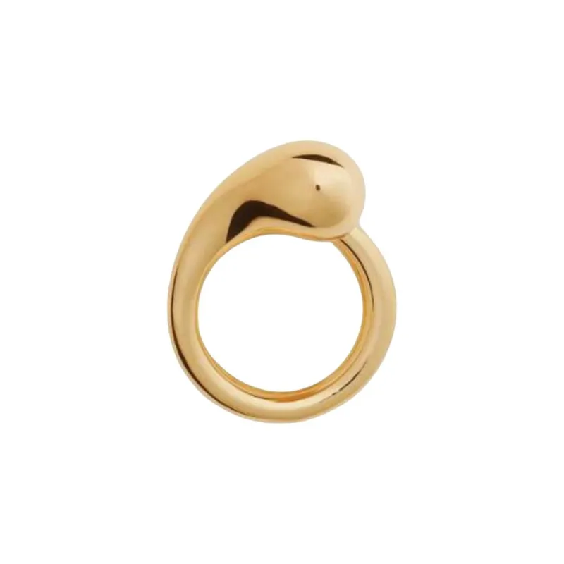 Bottega Veneta 18K Gold Plated, Sterling Silver, Red Agate Rings Women's Gold-2