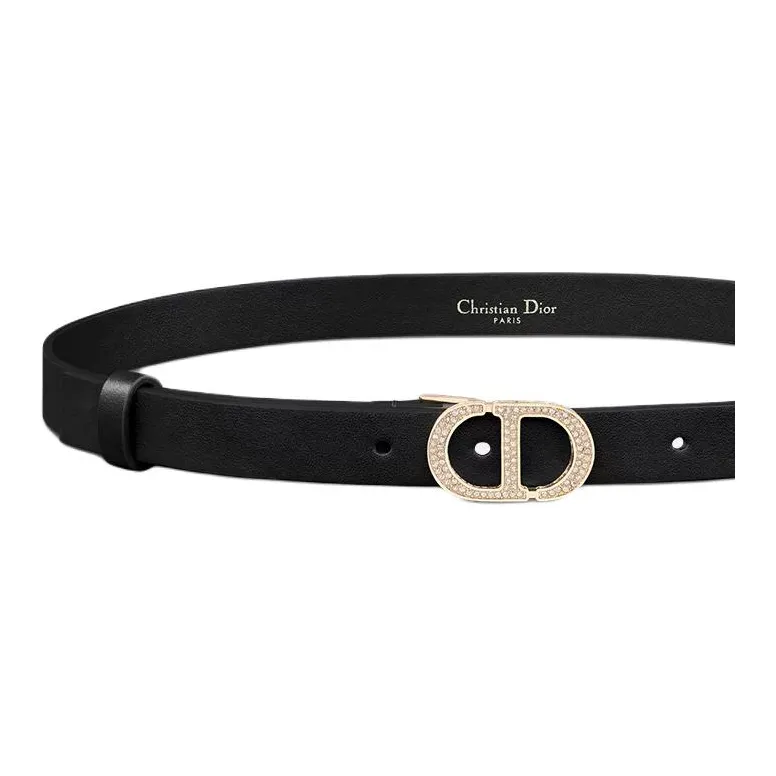 DIOR Cow Leather Leather Belts Men's Black Width: 2CM-1