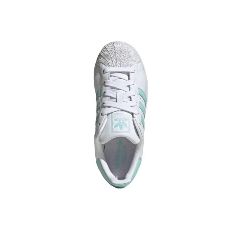 Adidas Originals Superstar 2 Anti Slip Wear Resistant Low Top Skateboard Shoes Women's White Green-3