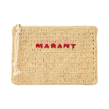 ISABEL MARANT ETOILE Raffia Clutch Women's Natural Color