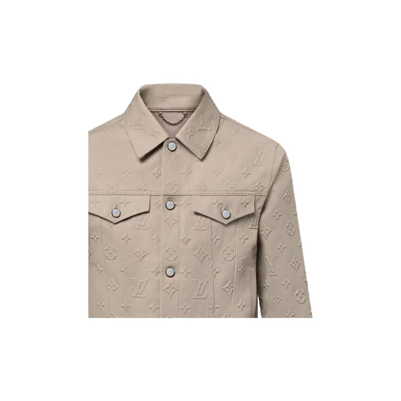 LOUIS VUITTON Monogram Embossed Denim Jacket-3