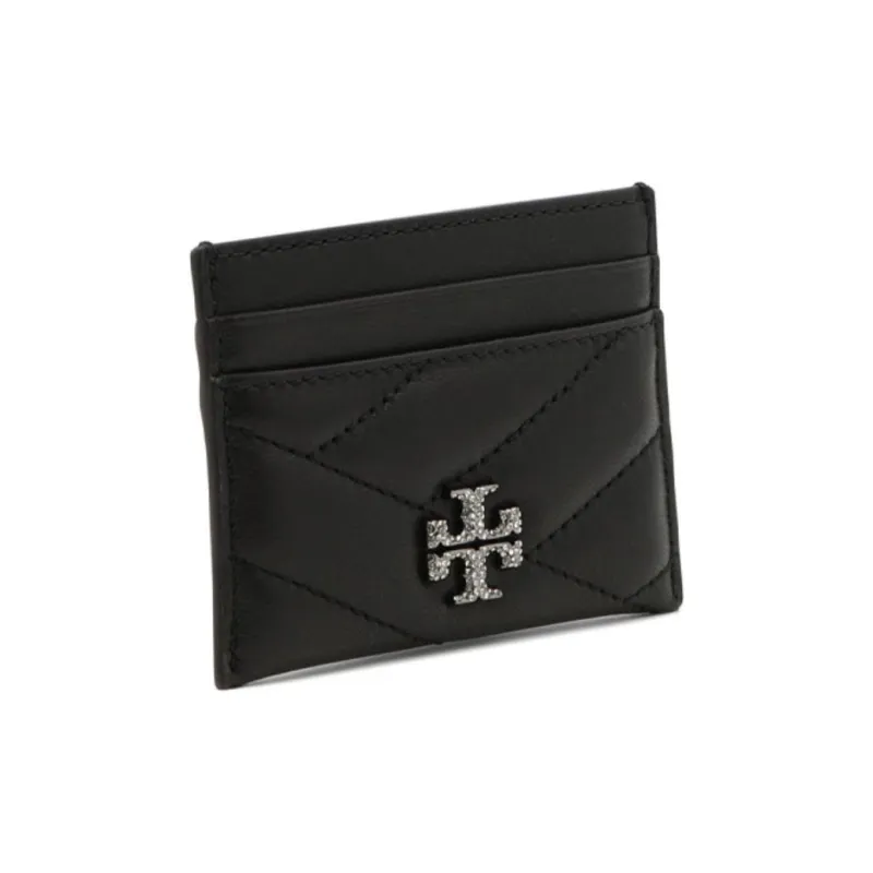 TORY BURCH Kira Herringbone Sheepskin Card Holder Women's Black-2