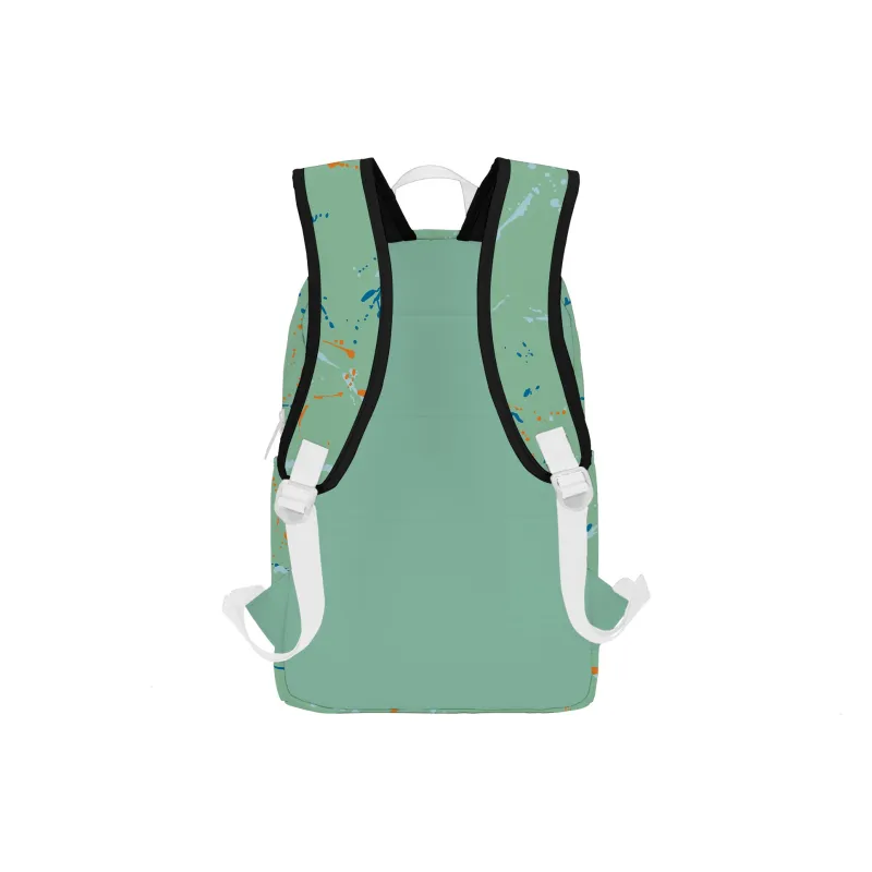 TURN UP Polyester Student Backpack Regular Unisex Green-2