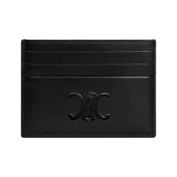 CELINE Triomphe Calfskin Card Holder Women's Black