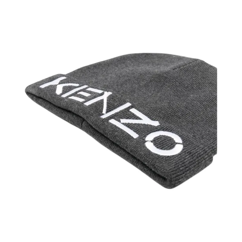 KENZO Logo Embroidered Knitted Beanie-3