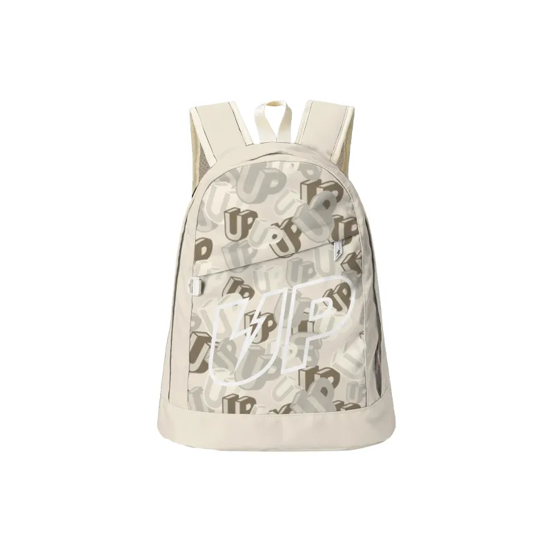 TURN UP Polyester Students Backpack Unisex Ecru-0
